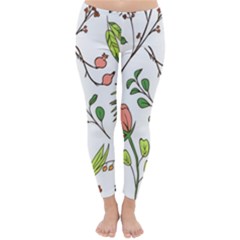 Line Floral Art Pattern Ornament Classic Winter Leggings