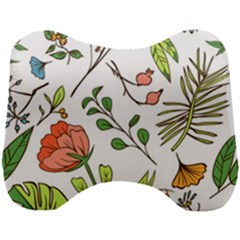 Line Floral Art Pattern Ornament Head Support Cushion by Grandong