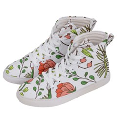 Line Floral Art Pattern Ornament Men s Hi-top Skate Sneakers by Grandong