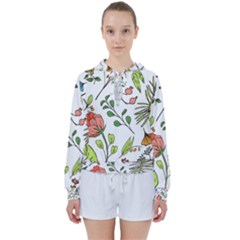 Line Floral Art Pattern Ornament Women s Tie Up Sweat