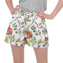 Line Floral Art Pattern Ornament Women s Ripstop Shorts by Grandong