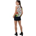 Line Floral Art Pattern Ornament Sleeveless Chiffon Button Shirt View2