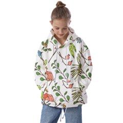 Line Floral Art Pattern Ornament Kids  Oversized Hoodie by Grandong