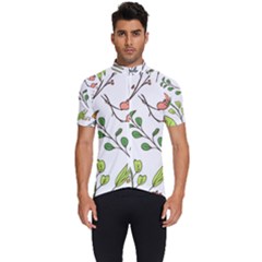 Line Floral Art Pattern Ornament Men s Short Sleeve Cycling Jersey by Grandong