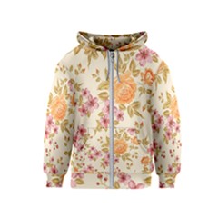 Peony Flower Pattern Background Kids  Zipper Hoodie