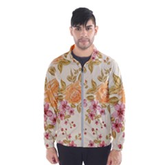 Peony Flower Pattern Background Men s Windbreaker