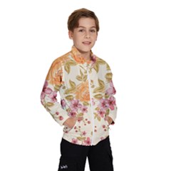 Peony Flower Pattern Background Kids  Windbreaker