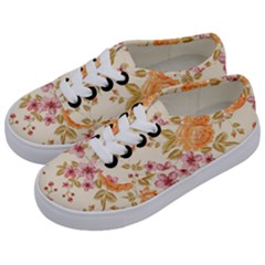 Peony Flower Pattern Background Kids  Classic Low Top Sneakers by Grandong