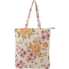 Peony Flower Pattern Background Double Zip Up Tote Bag by Grandong