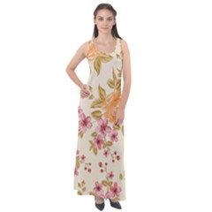 Peony Flower Pattern Background Sleeveless Velour Maxi Dress by Grandong