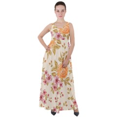 Peony Flower Pattern Background Empire Waist Velour Maxi Dress by Grandong