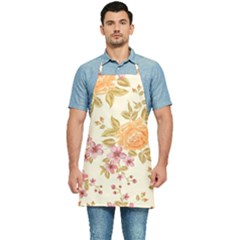 Peony Flower Pattern Background Kitchen Apron by Grandong