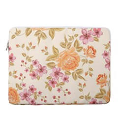 Peony Flower Pattern Background 15  Vertical Laptop Sleeve Case With Pocket by Grandong