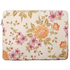 Peony Flower Pattern Background 17  Vertical Laptop Sleeve Case With Pocket