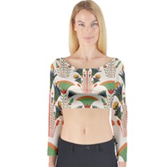 Ancient Egypt Antique Archeology Long Sleeve Crop Top by Grandong