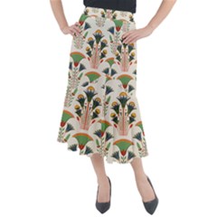 Ancient Egypt Antique Archeology Midi Mermaid Skirt by Grandong