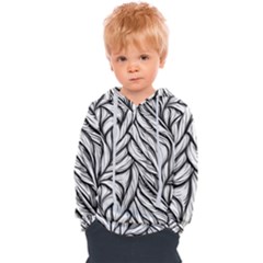 Black White Flower Texture Pattern Kids  Overhead Hoodie