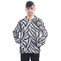 Black White Flower Texture Pattern Men s Half Zip Pullover