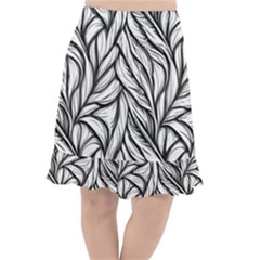 Black White Flower Texture Pattern Fishtail Chiffon Skirt by Grandong