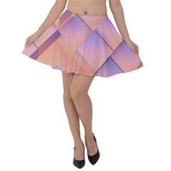 3d Texture Abstract Pattern Vintage Velvet Skater Skirt