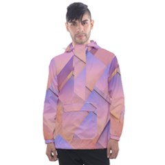 3d Texture Abstract Pattern Vintage Men s Front Pocket Pullover Windbreaker