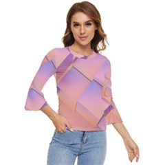 3d Texture Abstract Pattern Vintage Bell Sleeve Top