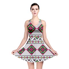 Ukrainian Folk Seamless Pattern Ethnic Ornament Border Element Traditional Reversible Skater Dress