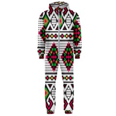 Ukrainian Folk Seamless Pattern Ethnic Ornament Border Element Traditional Hooded Jumpsuit (men)