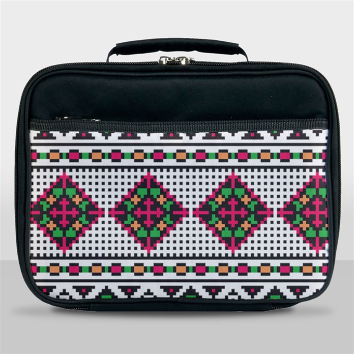 Ukrainian Folk Seamless Pattern Ethnic Ornament Border Element Traditional Lunch Bag