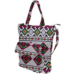 Ukrainian Folk Seamless Pattern Ethnic Ornament Border Element Traditional Shoulder Tote Bag