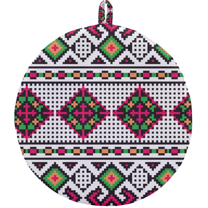 Ukrainian Folk Seamless Pattern Ethnic Ornament Border Element Traditional Round Trivet