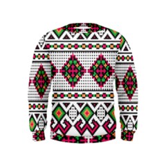 Ukrainian Folk Seamless Pattern Ethnic Ornament Border Element Traditional Kids  Sweatshirt