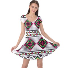 Ukrainian Folk Seamless Pattern Ethnic Ornament Border Element Traditional Cap Sleeve Dress