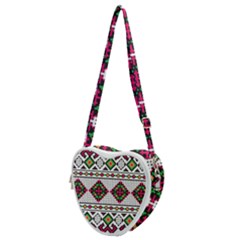 Ukrainian Folk Seamless Pattern Ethnic Ornament Border Element Traditional Heart Shoulder Bag by Grandong