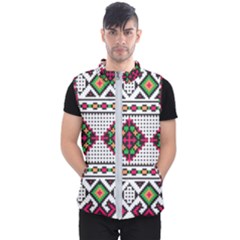 Ukrainian Folk Seamless Pattern Ethnic Ornament Border Element Traditional Men s Puffer Vest