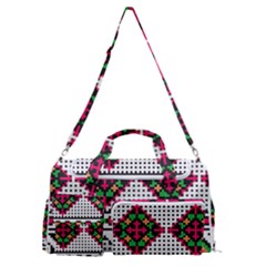 Ukrainian Folk Seamless Pattern Ethnic Ornament Border Element Traditional Sports Gym Duffle Bag With Shoe Compartment by Grandong