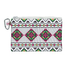 Ukrainian Folk Seamless Pattern Ethnic Ornament Border Element Traditional Canvas Cosmetic Bag (large)