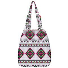 Ukrainian Folk Seamless Pattern Ethnic Ornament Border Element Traditional Center Zip Backpack by Grandong