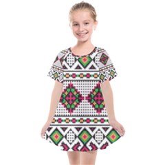 Ukrainian Folk Seamless Pattern Ethnic Ornament Border Element Traditional Kids  Smock Dress