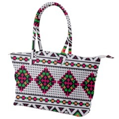 Ukrainian Folk Seamless Pattern Ethnic Ornament Border Element Traditional Canvas Shoulder Bag