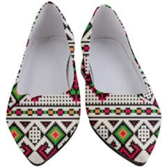 Ukrainian Folk Seamless Pattern Ethnic Ornament Border Element Traditional Women s Block Heels 