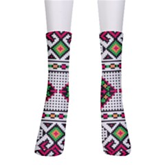 Ukrainian Folk Seamless Pattern Ethnic Ornament Border Element Traditional Crew Socks