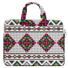 Ukrainian Folk Seamless Pattern Ethnic Ornament Border Element Traditional Macbook Pro 13  Double Pocket Laptop Bag