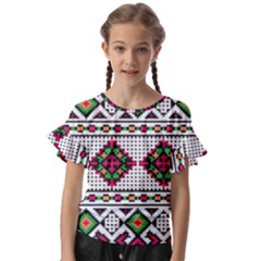 Ukrainian Folk Seamless Pattern Ethnic Ornament Border Element Traditional Kids  Cut Out Flutter Sleeves by Grandong