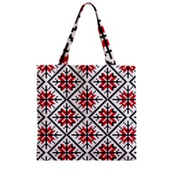 Ukrainian Folk Seamless Pattern Ornament Ethnic Ornament Border Element Traditional Art Zipper Grocery Tote Bag by Grandong