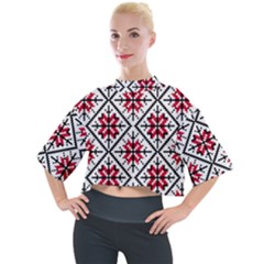 Ukrainian Folk Seamless Pattern Ornament Ethnic Ornament Border Element Traditional Art Mock Neck T-shirt by Grandong