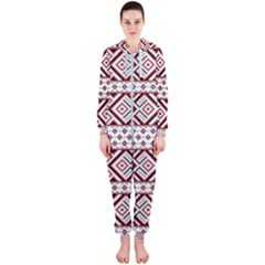 Illustration Of Ukrainian Folk Seamless Pattern Ornament Hooded Jumpsuit (ladies)