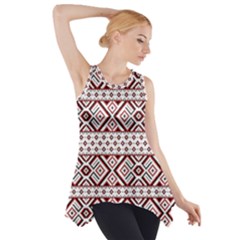 Illustration Of Ukrainian Folk Seamless Pattern Ornament Side Drop Tank Tunic by Grandong