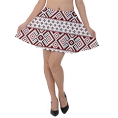 Illustration Of Ukrainian Folk Seamless Pattern Ornament Velvet Skater Skirt