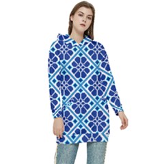 Illustration Of Ukrainian Folk Seamless Pattern Ornament Ethnic Ornament Women s Long Oversized Pullover Hoodie